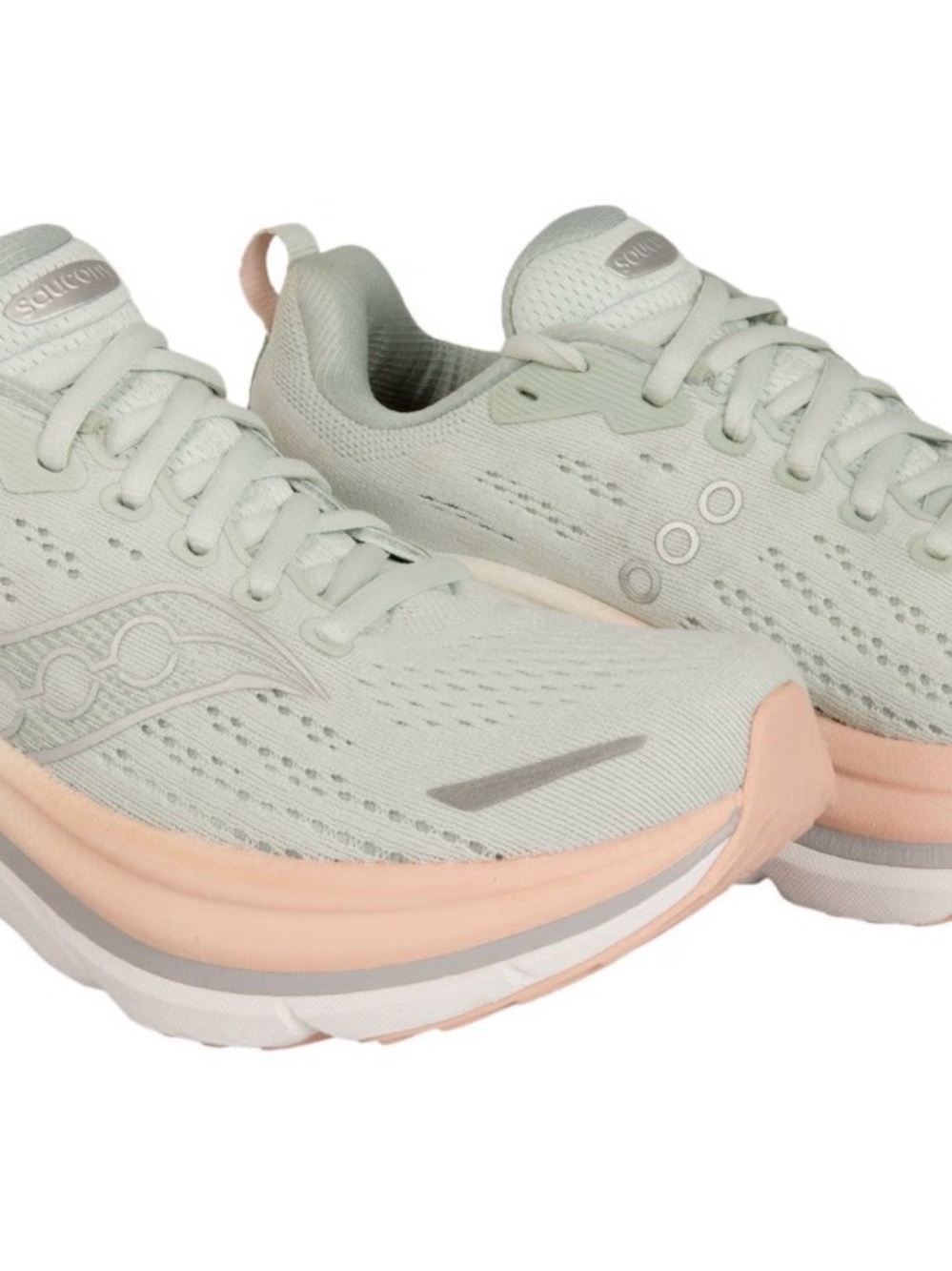 Saucony Women's Mint Green and Peach Athletic Running Shoes